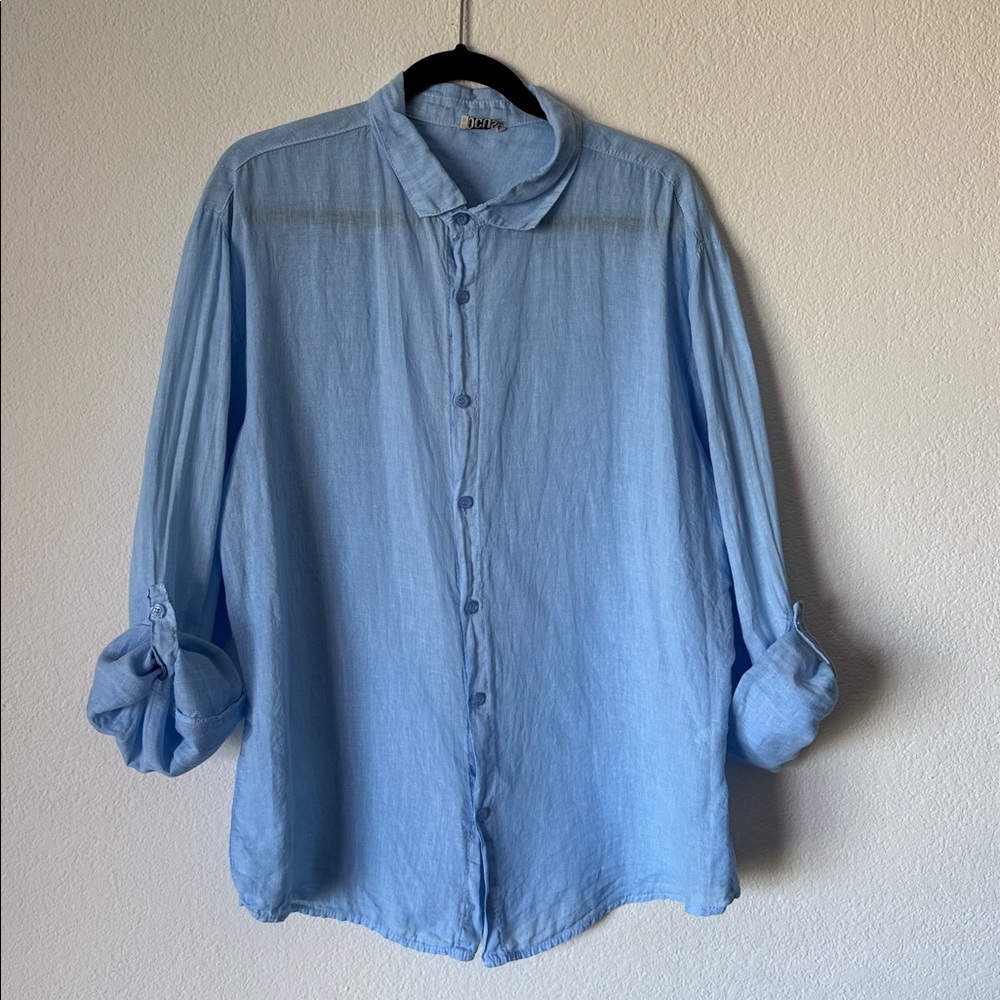 100% Italian Linen Long Sleeve Buttondown Shirt
